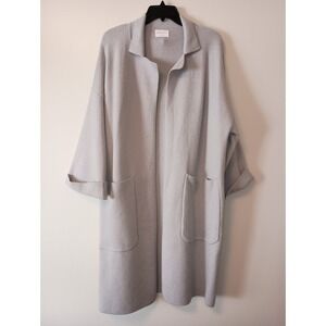 Allie Rose Gray Wool Blend Coatigan Sweater Exaggerated Sleeve Sz M‎ Chic
